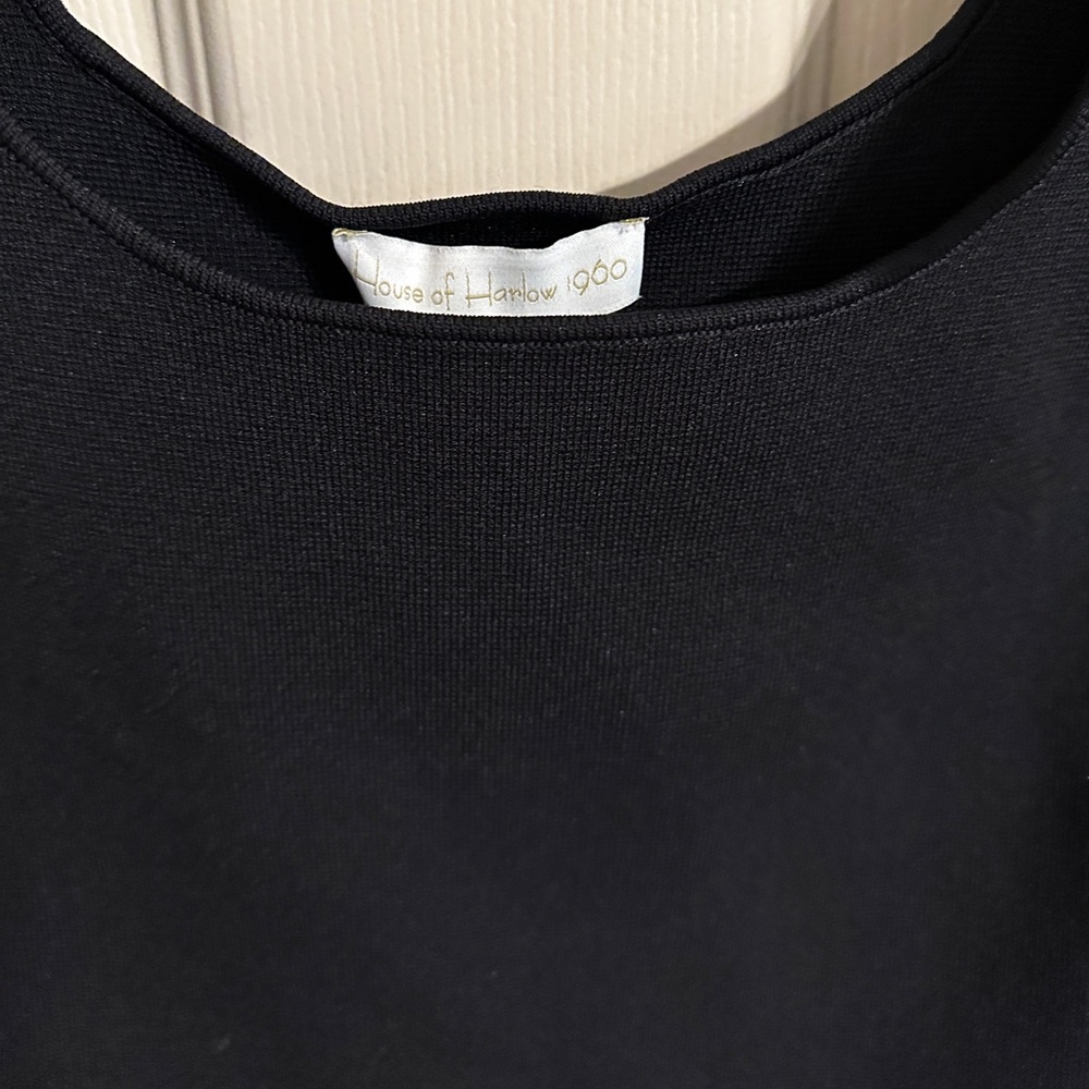 House of Harlow 1960 Bow Tie-Shoulder Tank Top, Black, Sz M - Picture 3 of 6